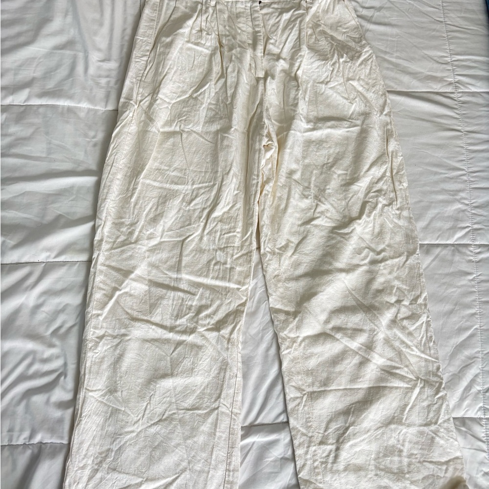 Abercrombie & Fitch Women’s White Linen Pants